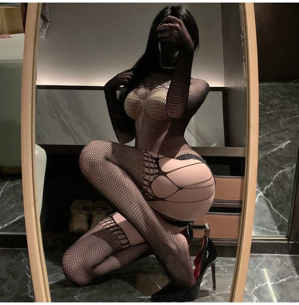 FEE ET MOI - Surprise Gift Sheer Bodystocking (Black - Red)